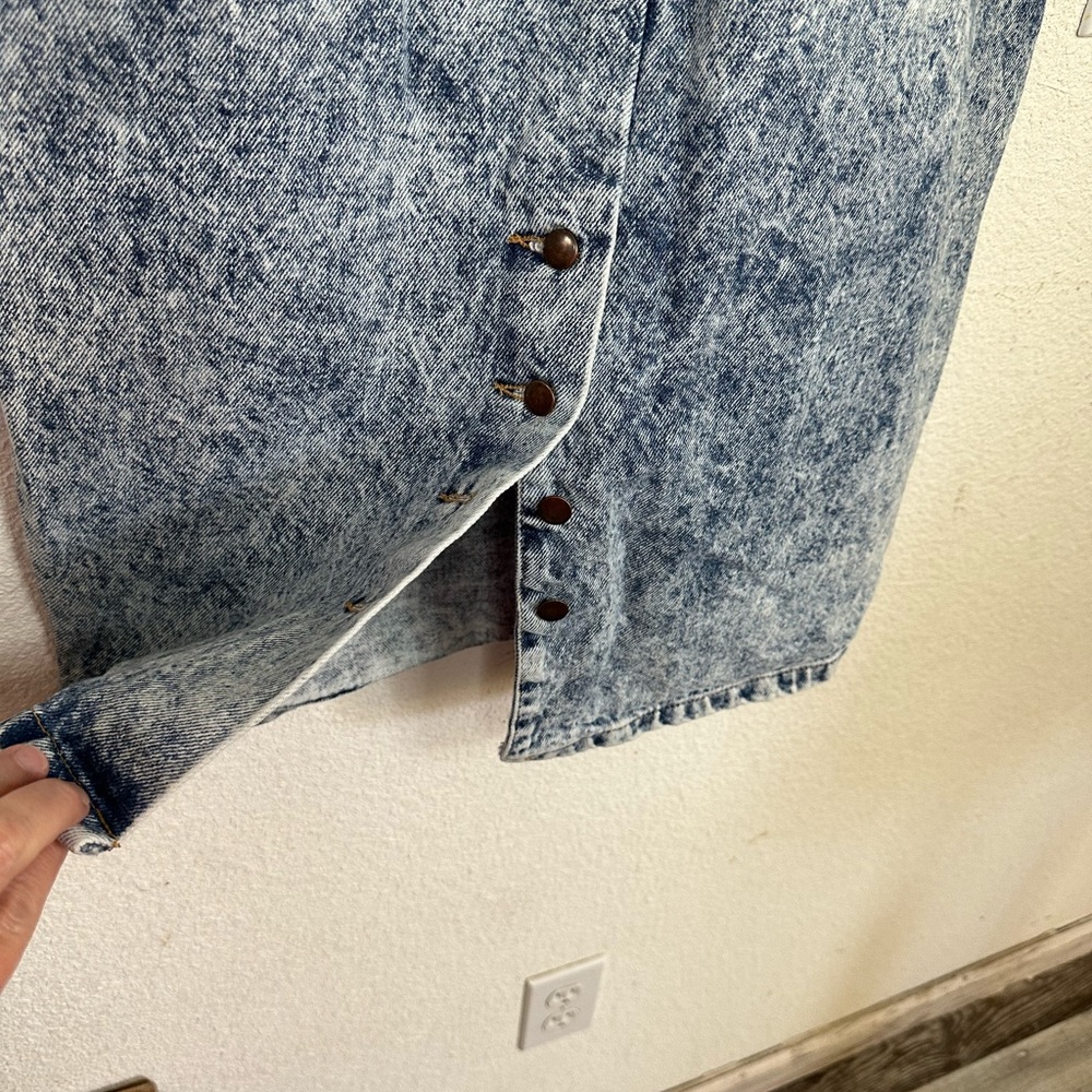 Bongo vintage acid wash midi denim jean skirt size 5 - Picture 3 of 5